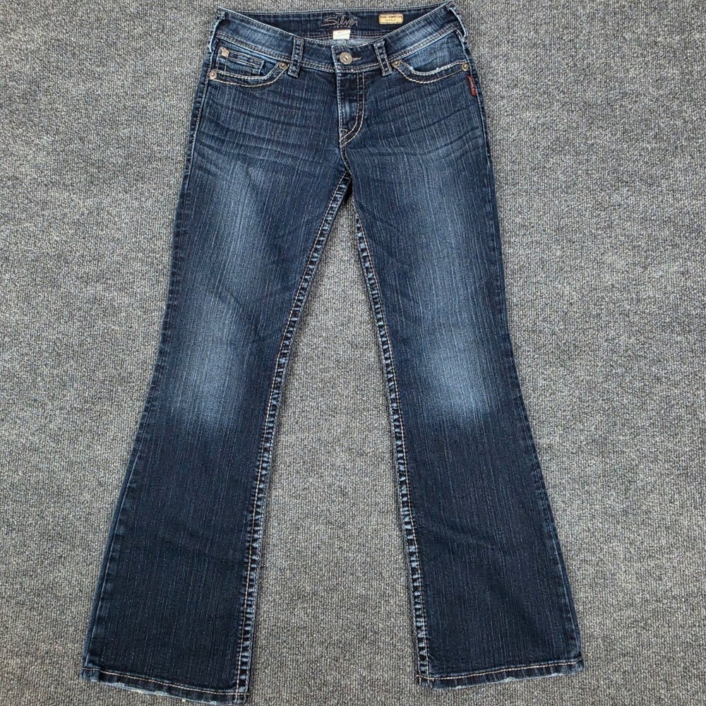 Silver Suki Surplus Bootcut Jeans Women's 29 L32 Dark Wash Flap Pocket Y2K Denim